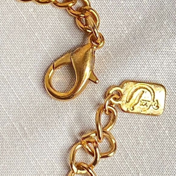 Signed Bib Necklace Fruity Pebbles Teardrop Acrylic Beads On Gold Tone Chain - Picture 10 of 12